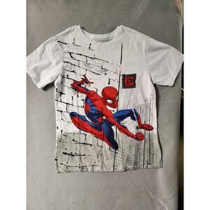 Vtg Vintage Boy's Spider-Man White T Shirt Marvel Size 18 Superhero